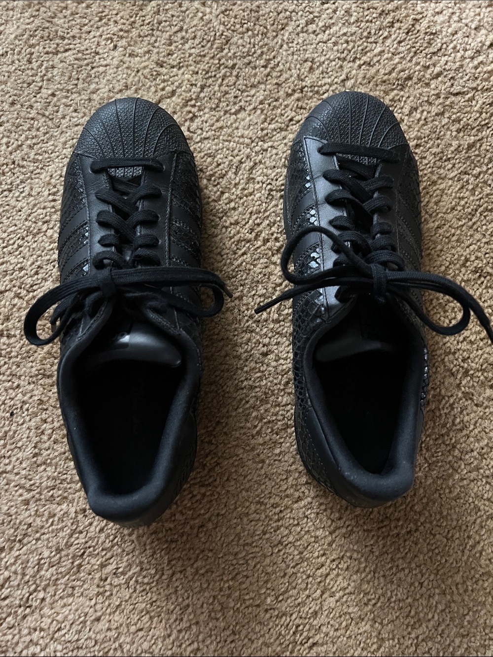 adidas Women's All-Black Shell-Toe Sneakers